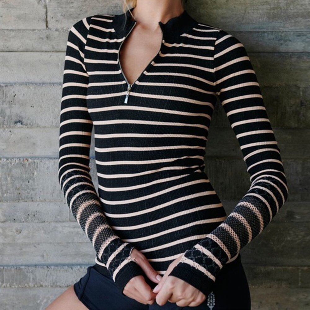Pre-owned Free People Striped Slay Seamless Long Sleeve - XS/S